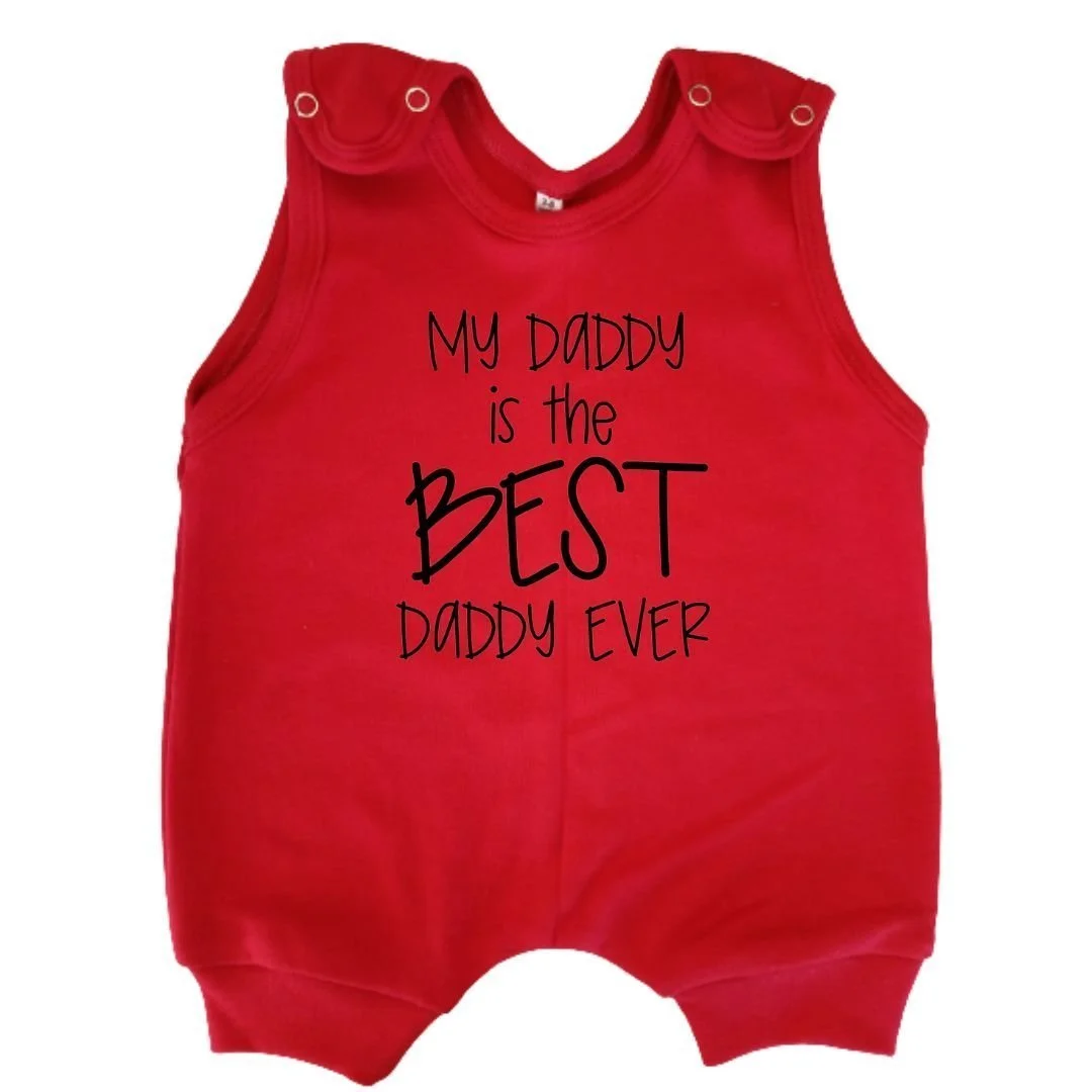 Best Daddy Ever Printed Baby Design on Summer Romper