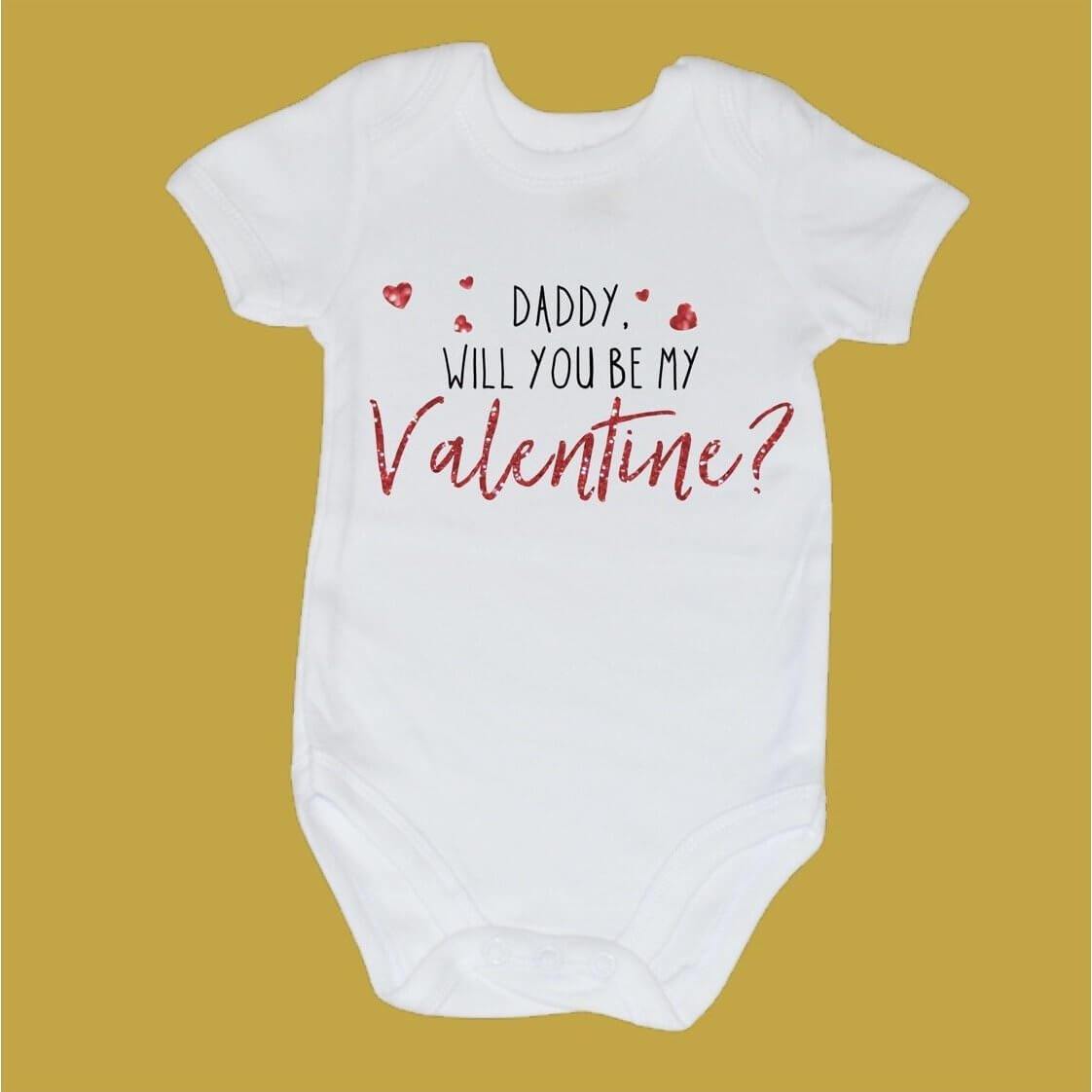 daddy is my valentine newborn outfit