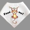 Cute Monkey Bandana Baby Bib - White