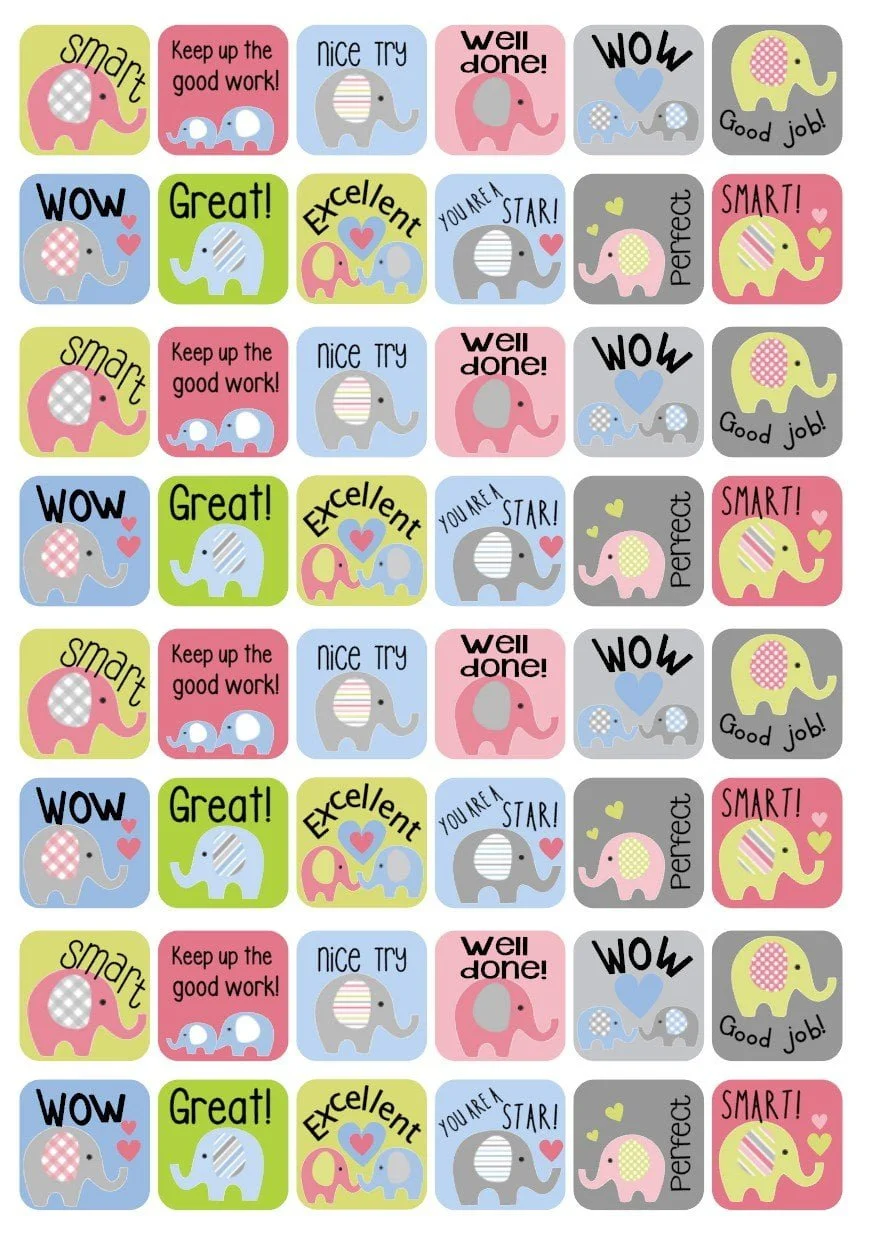 Elephant Reward Stickers