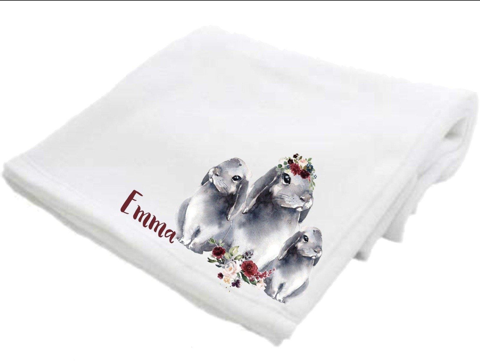 Flower Bunny Fluffy Fleece Blanket