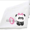 Panda Girl Fluffy Fleece Blanket - Pink Bow