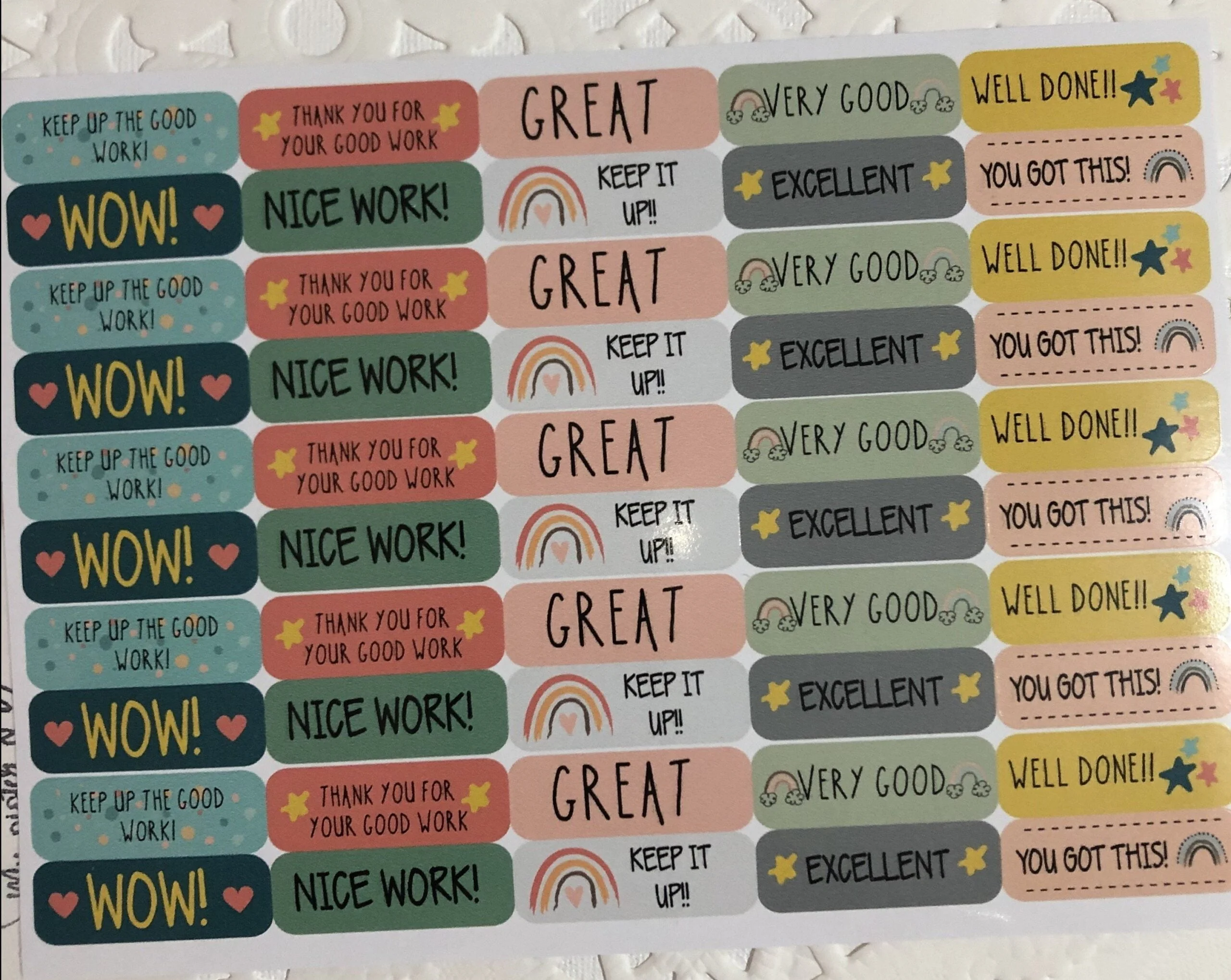 Rainbow Motivation Stickers