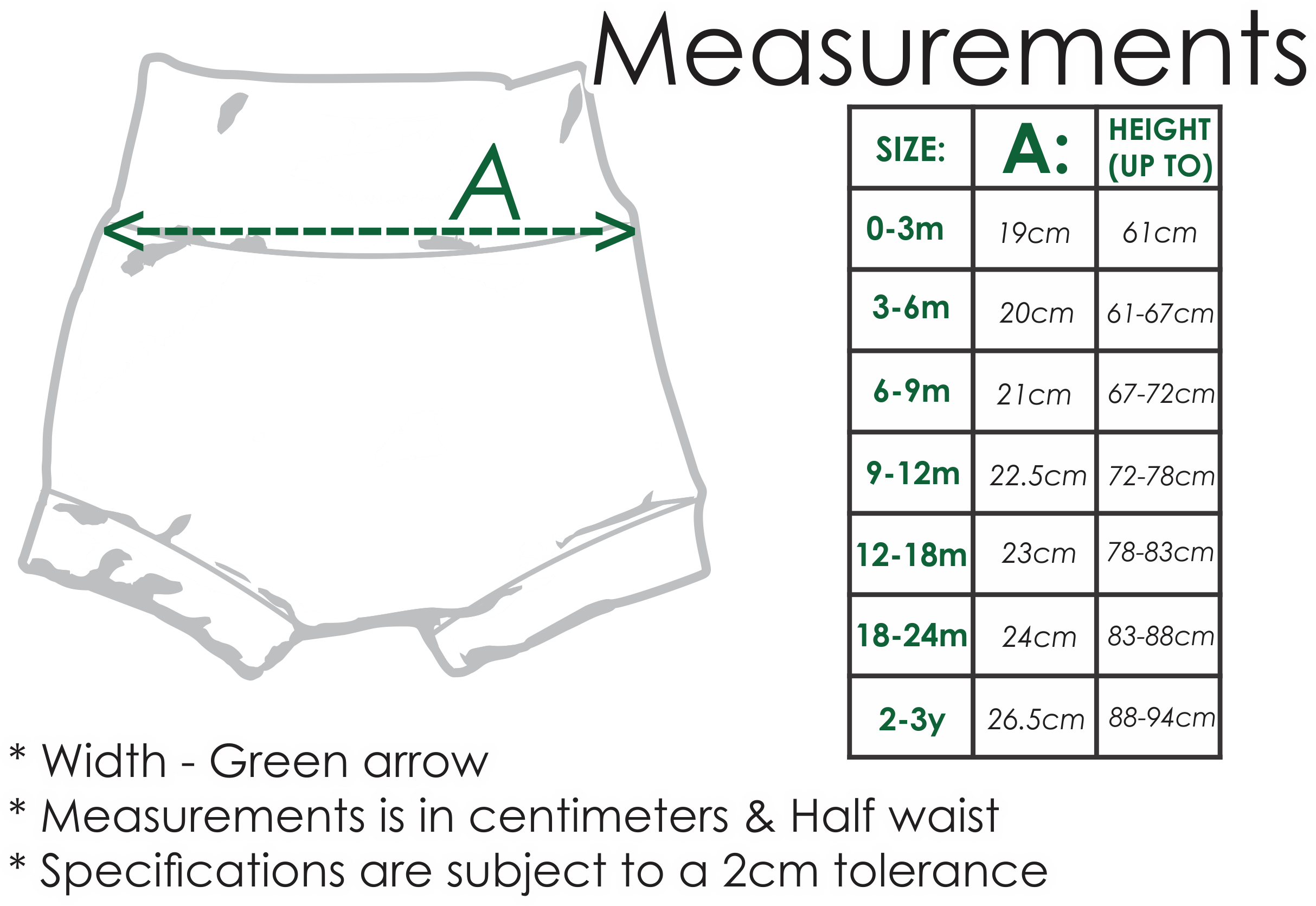 Size Chart Cuffed Shorts