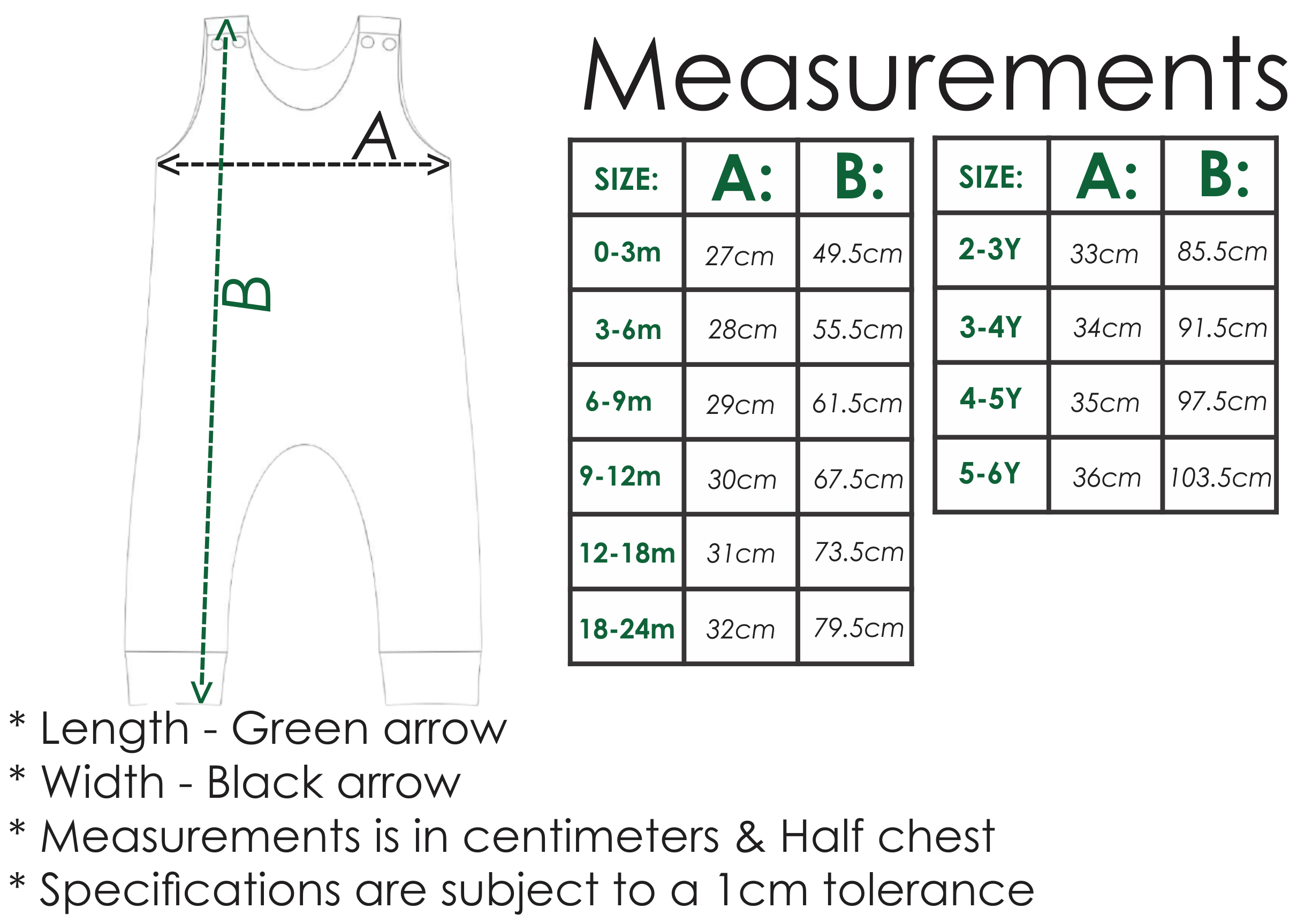 Size Chart Slouch Romper