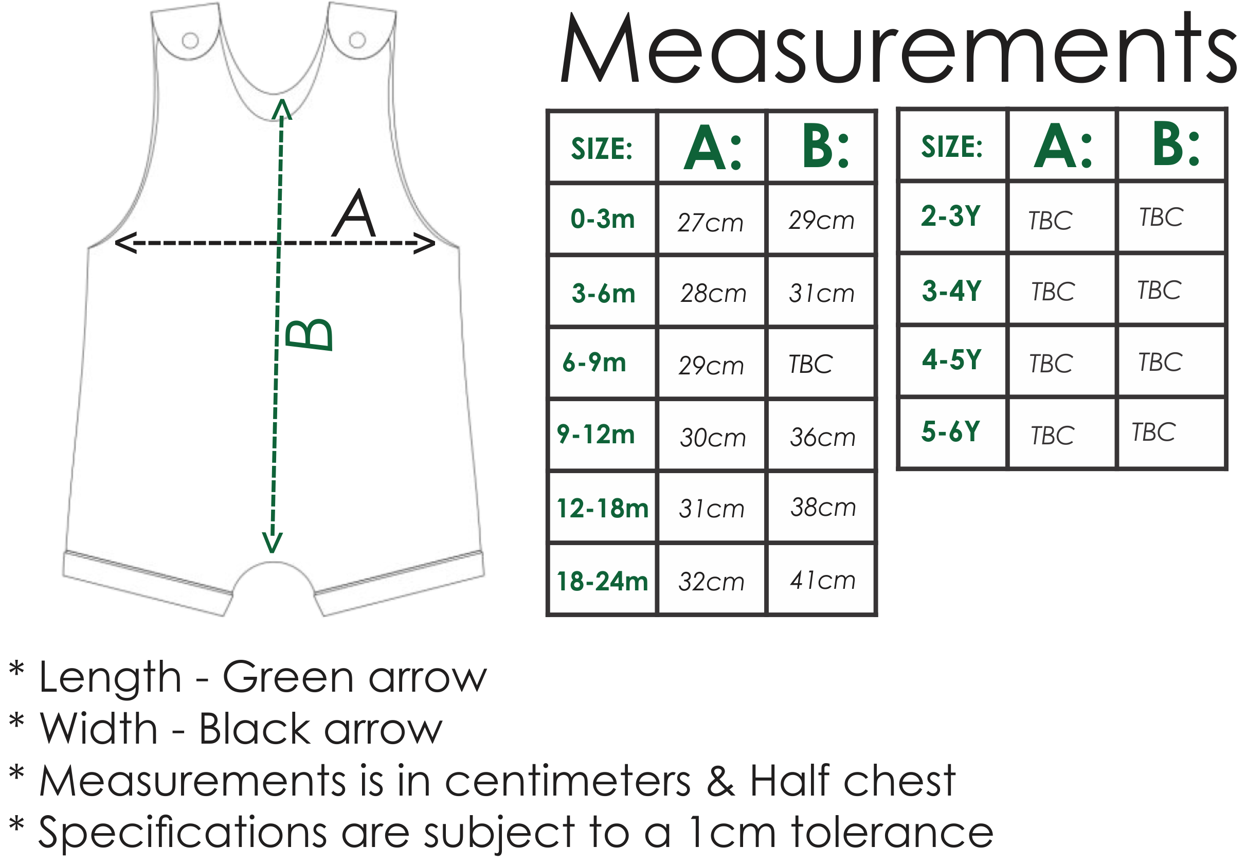 Size Chart Summer Slouch