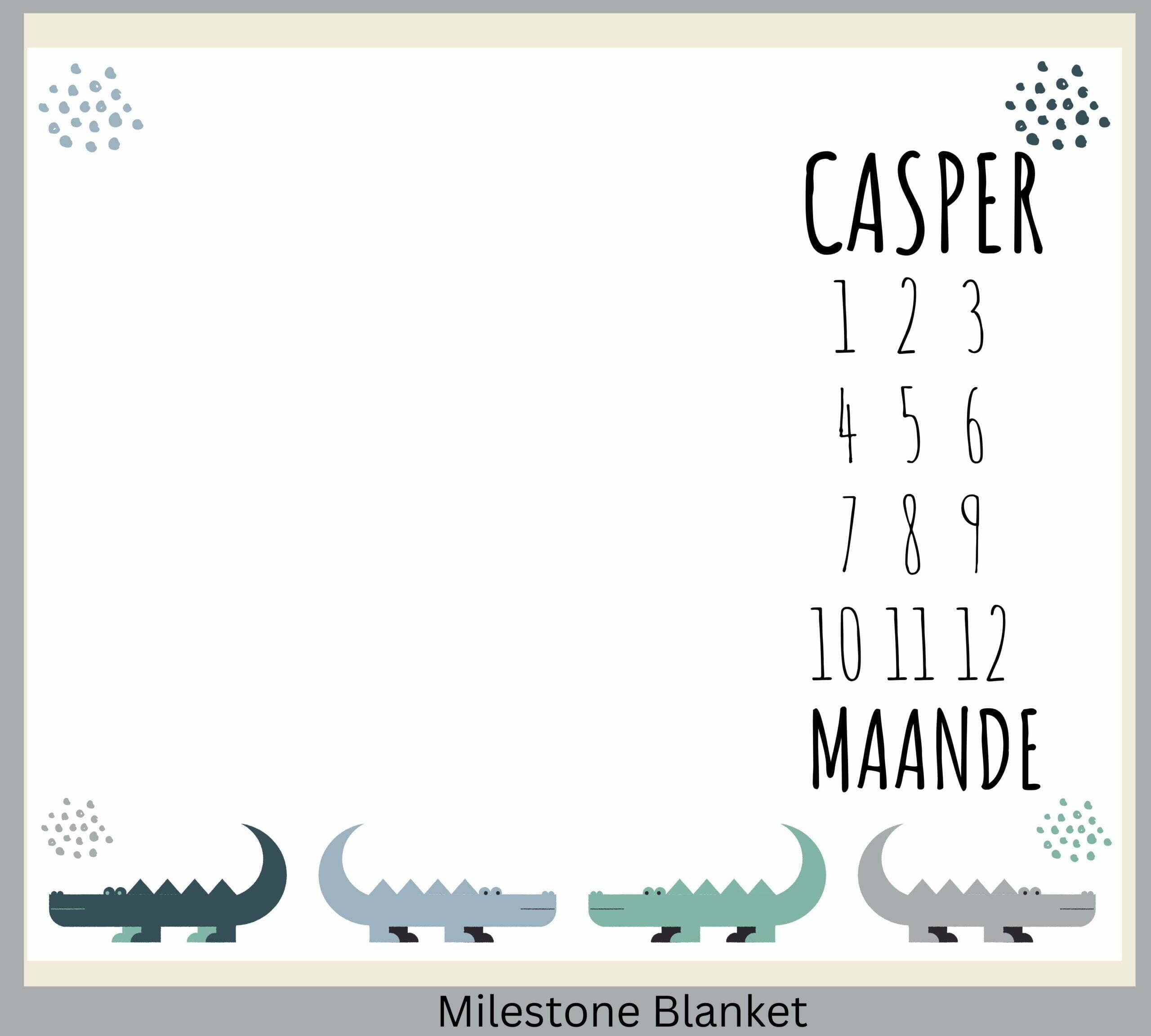 Crocodile Milestone Blanket Afr