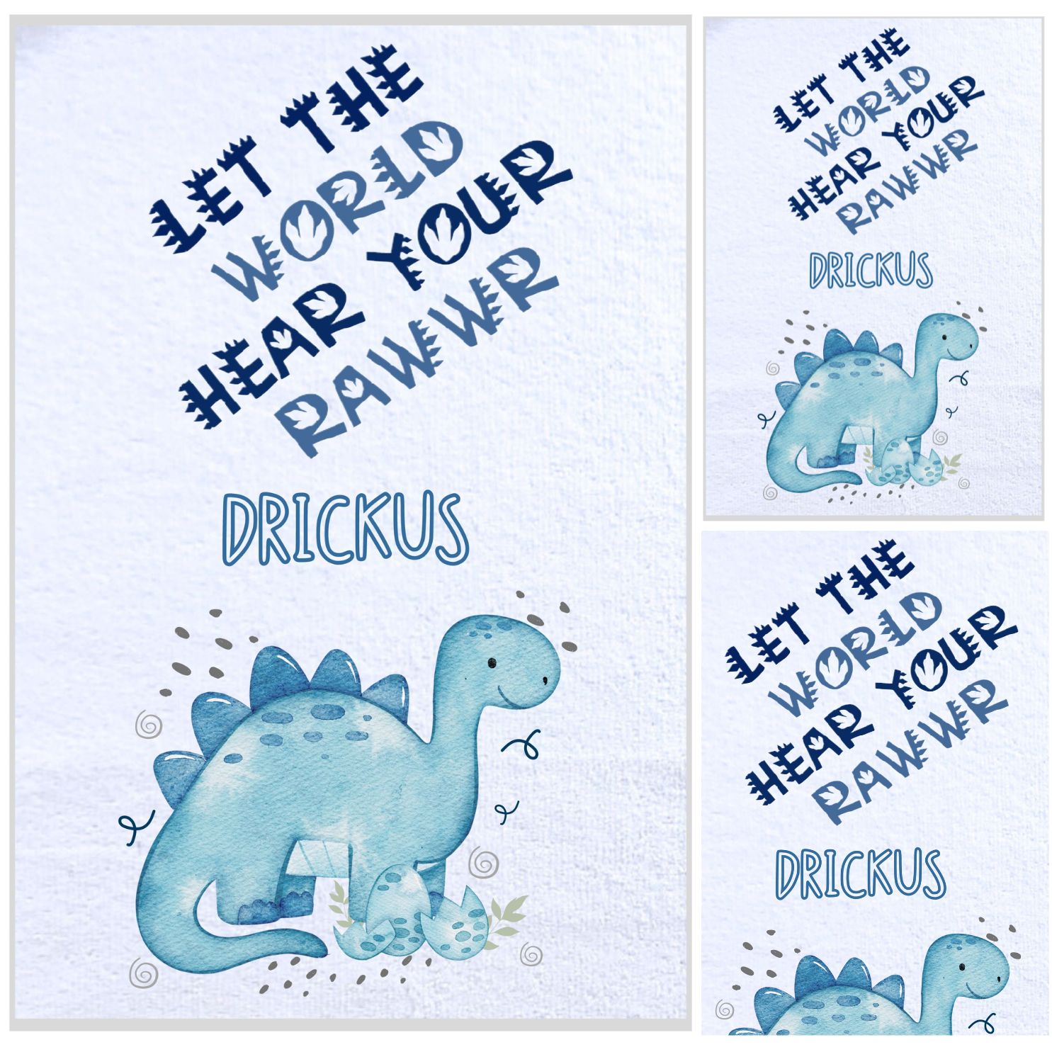 Burp Cloth Blue Dino