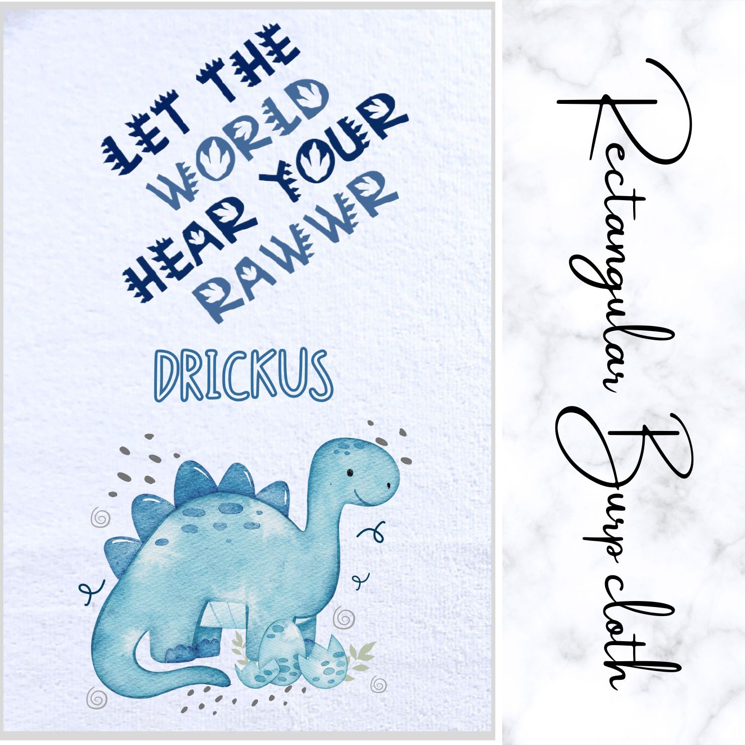 Burp Cloth Blue Dino