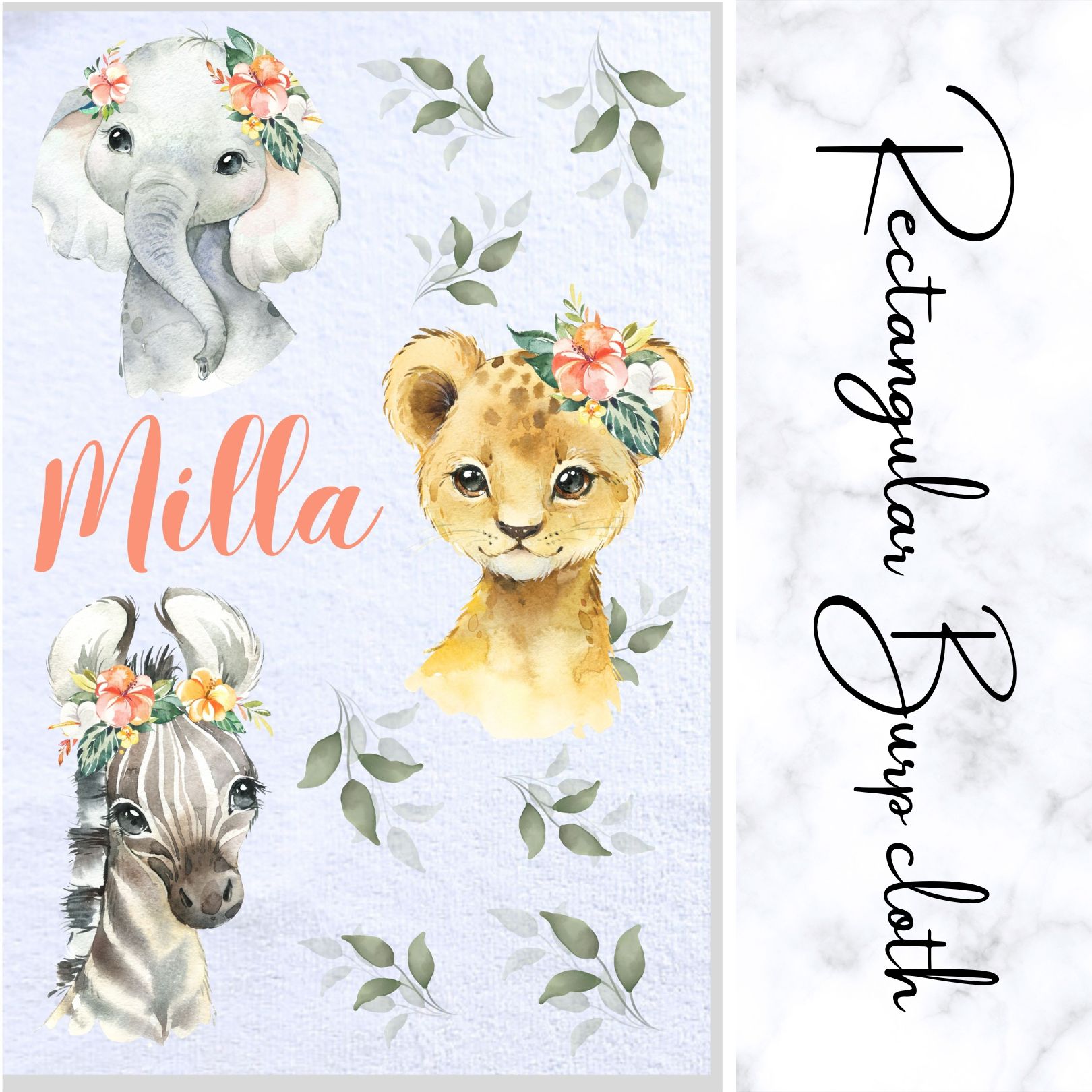 Safari Animal Burp Cloth