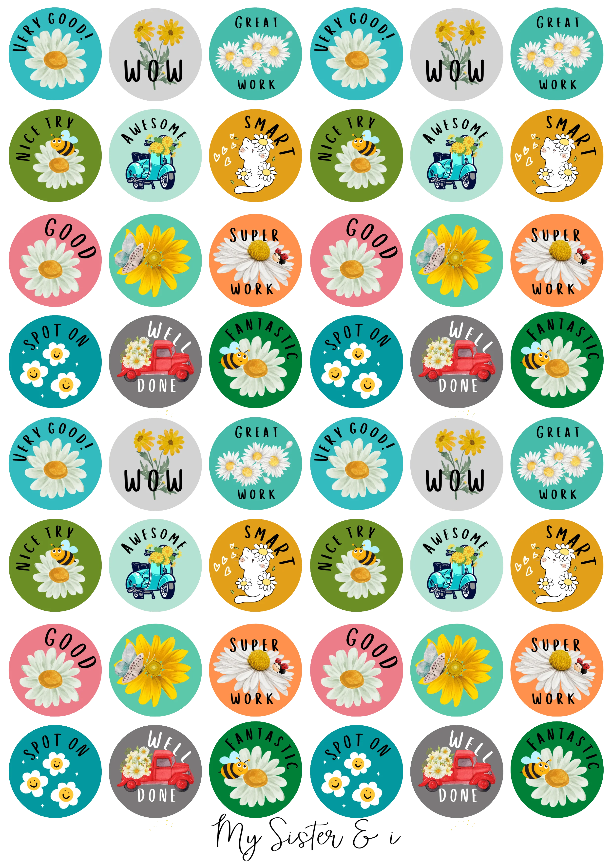 Daisy Stickers for teachers