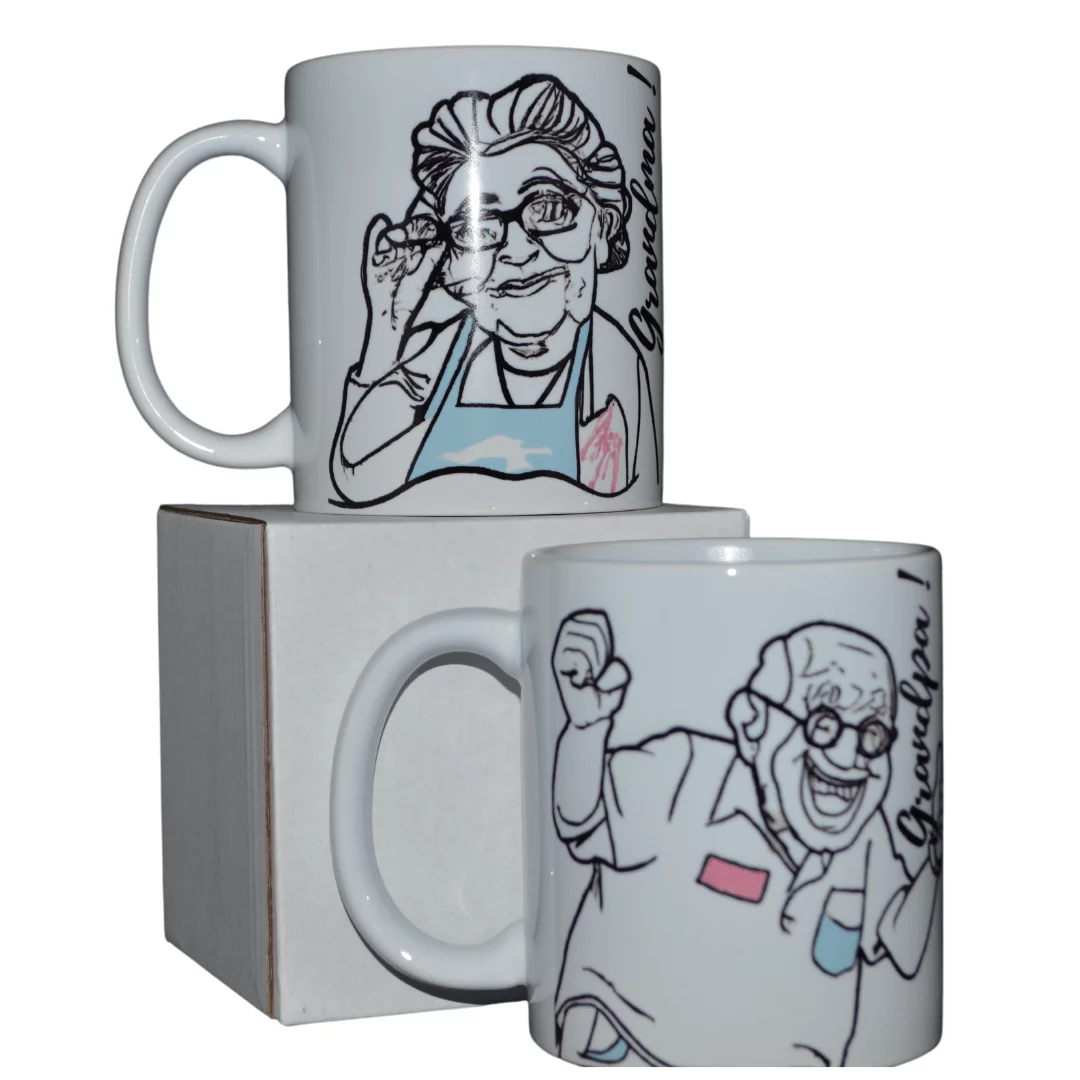 Grandma & Grandpa Line Art Mugs