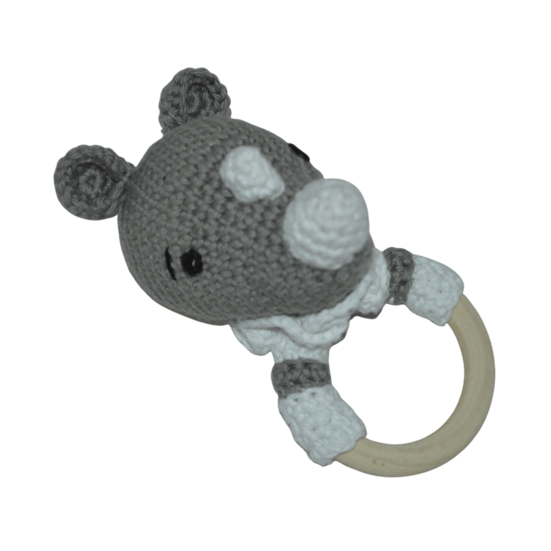 Cute Rhino Crochet Teether/Rattle