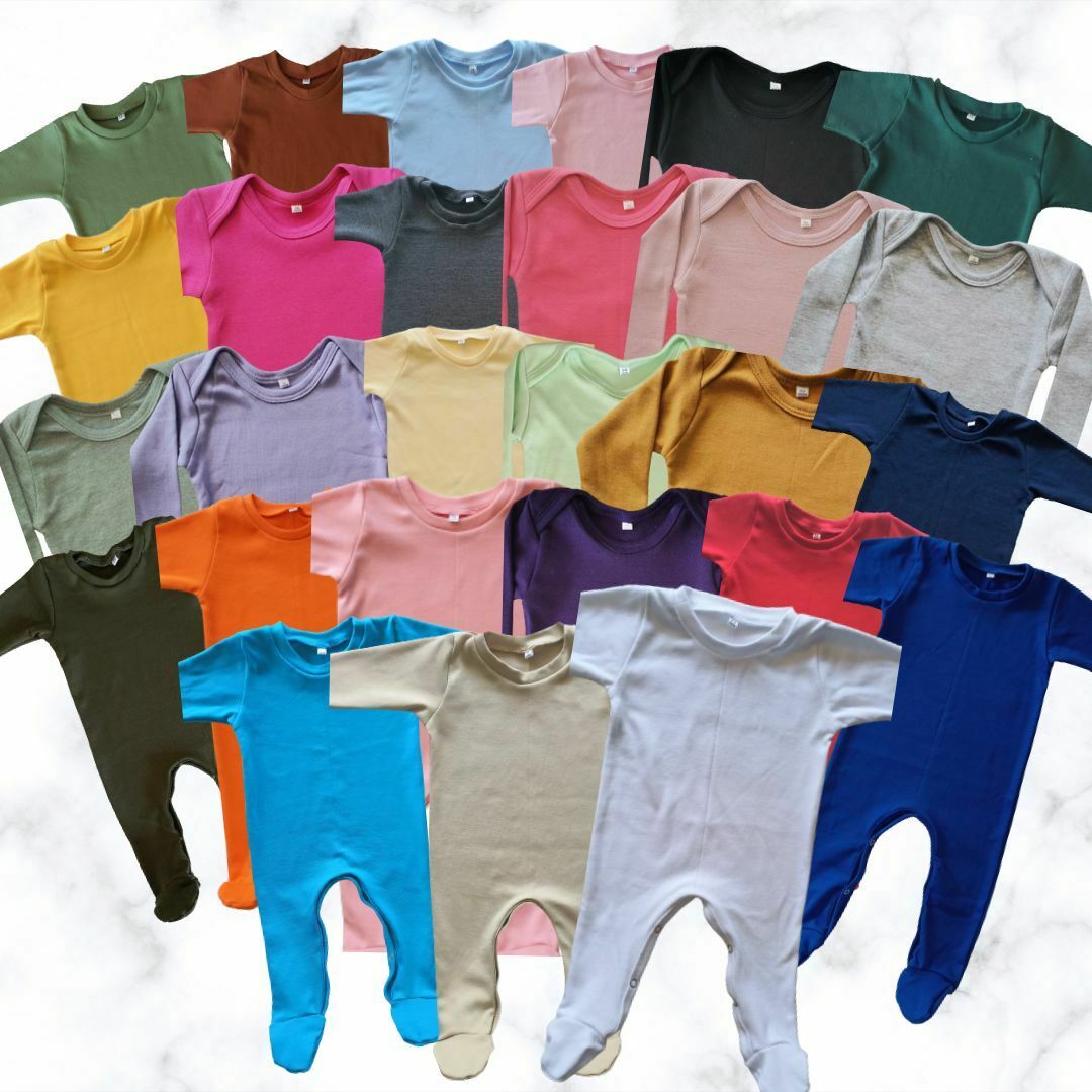 Closed Feet Babygrows colors