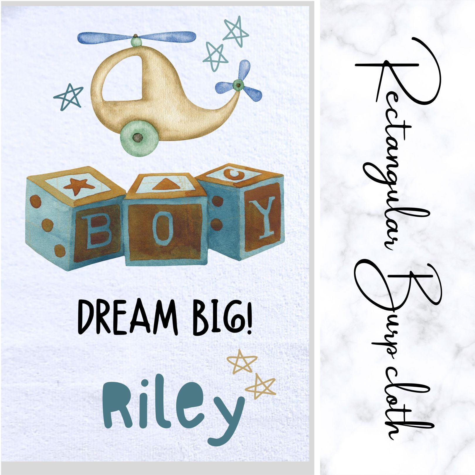 Dream Big Burp Cloth Boys