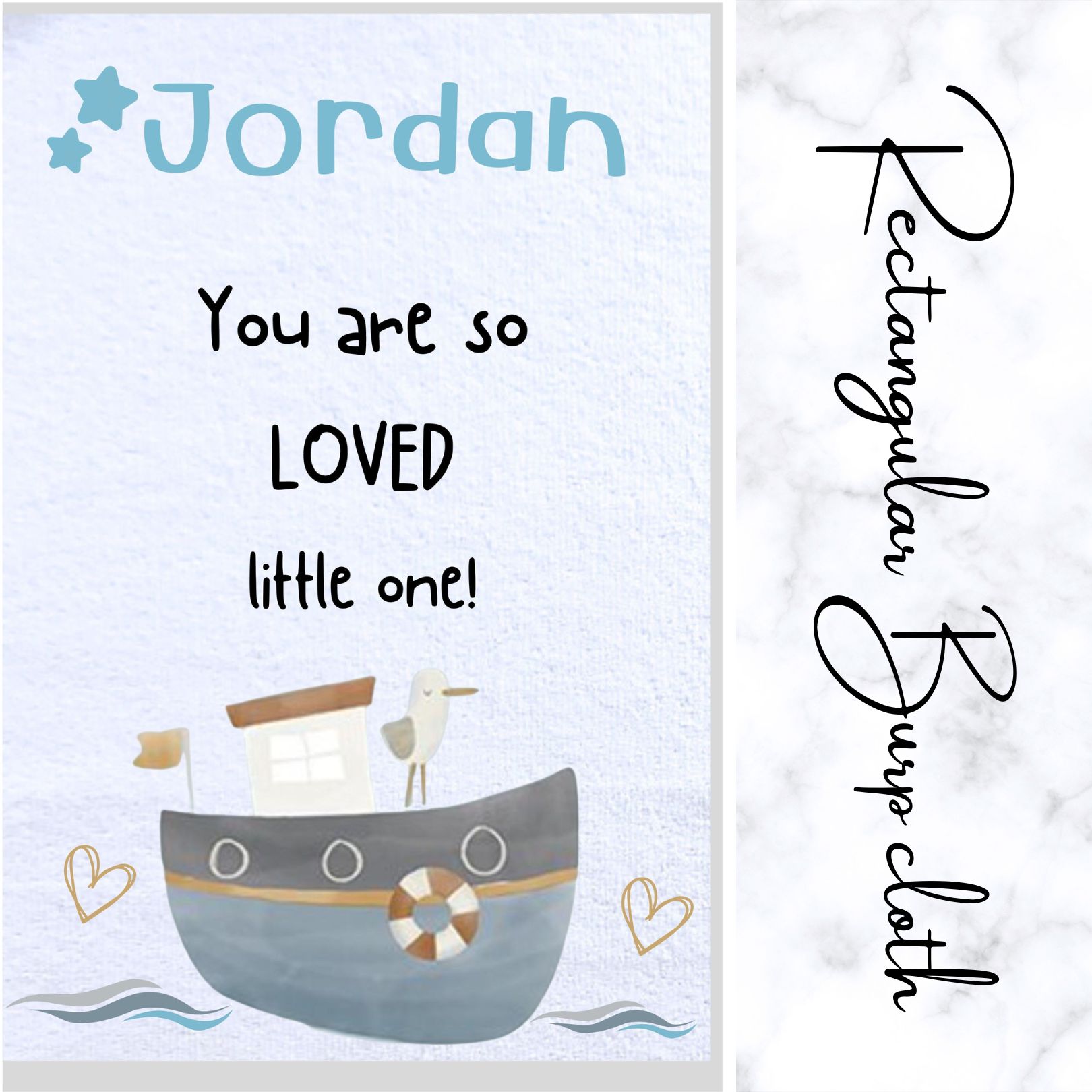 Cute Boat Watercolor Burp Cloth