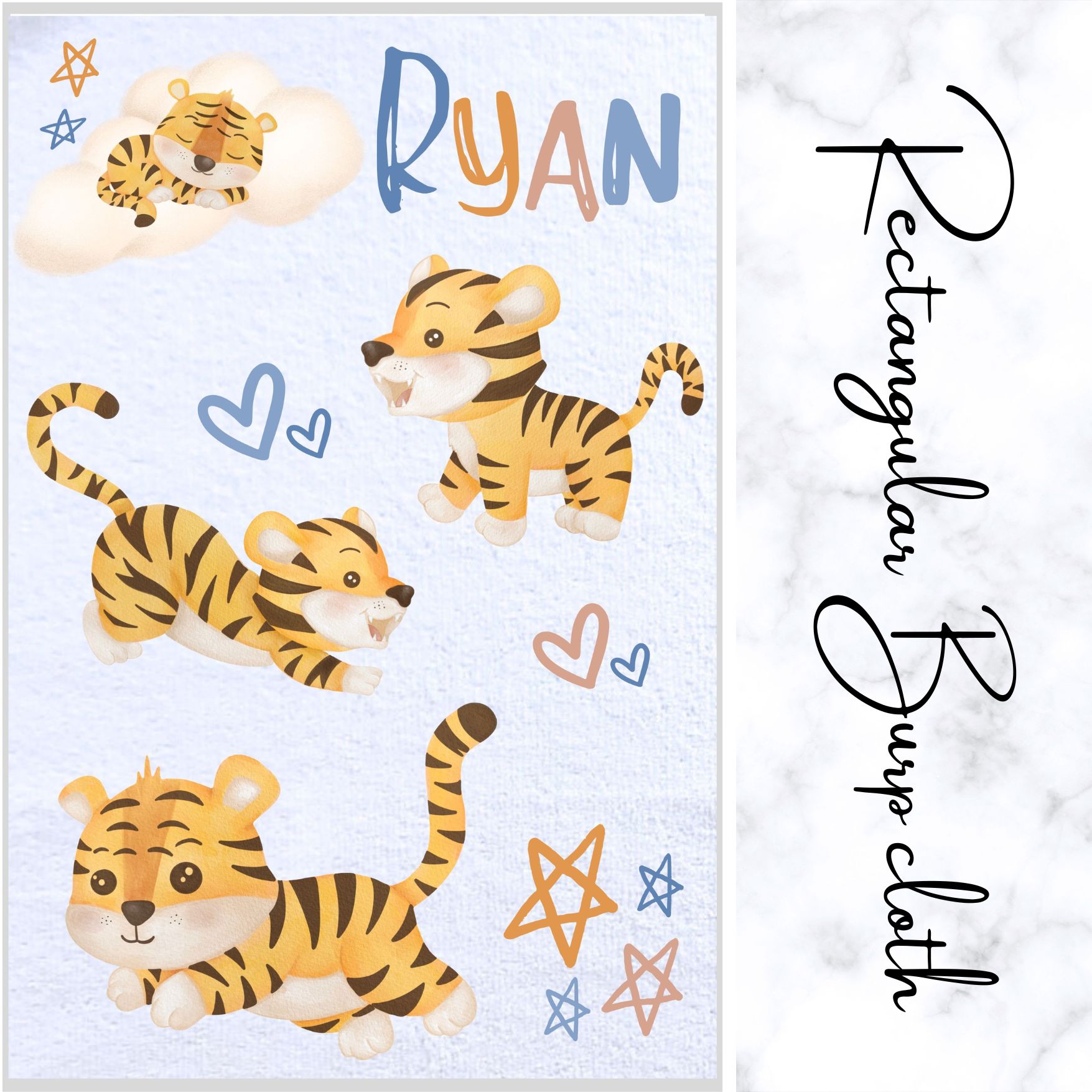 Rectangular Burp Cloth Tiger-1