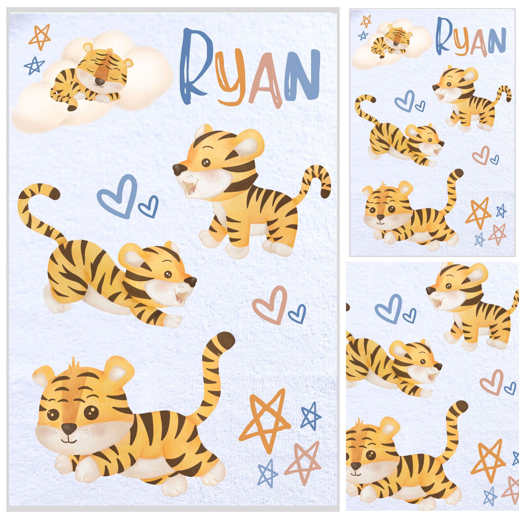 Rectangular Burp Cloth Tiger-2