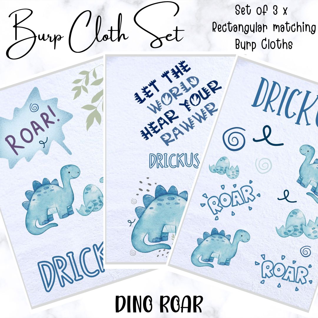 Dino Roar Burp Cloth Set