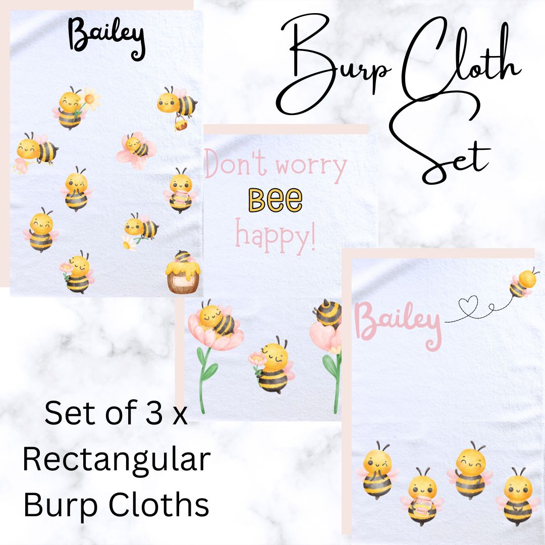 Bee Burp Cloth Set