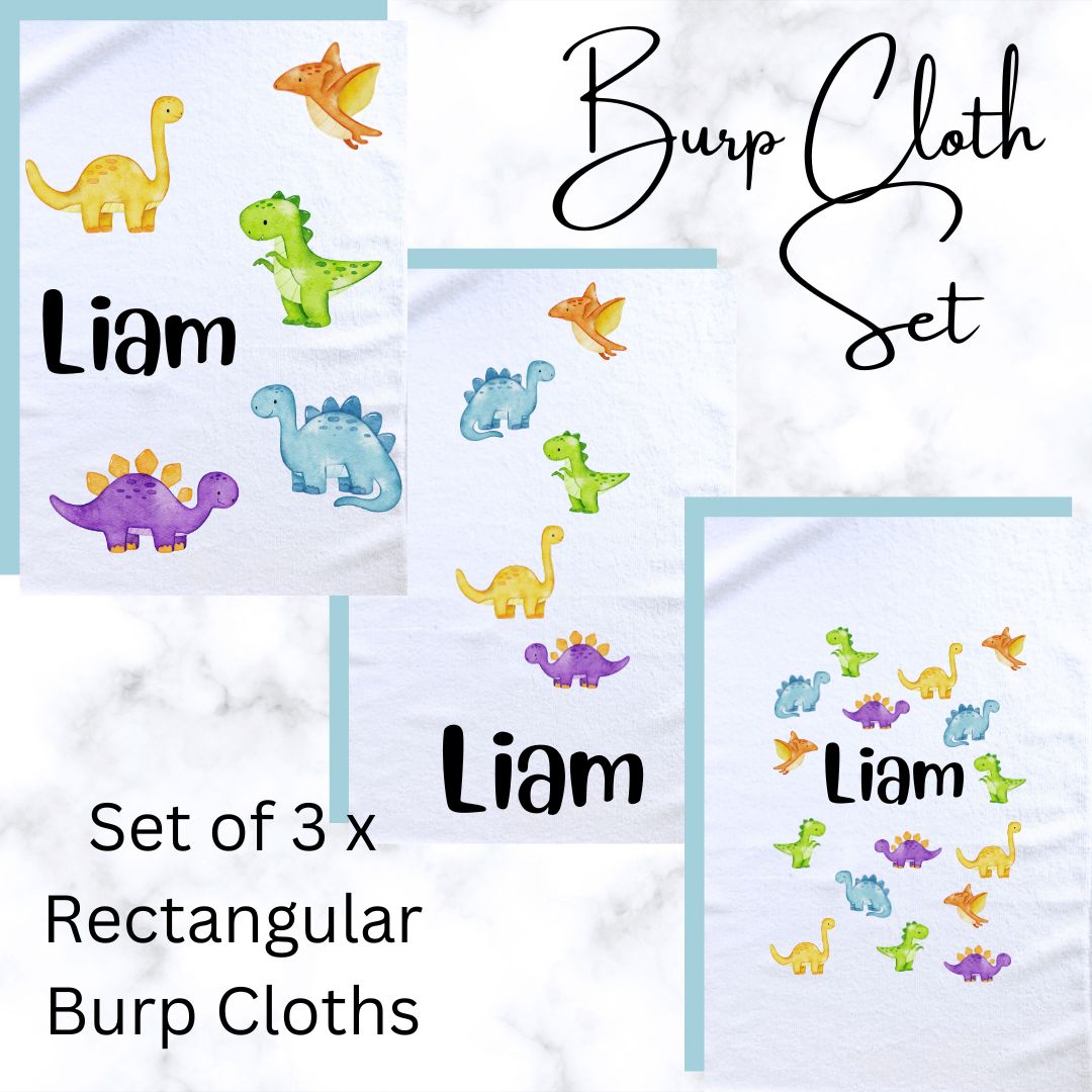 Dino Friends Burp Cloth Set