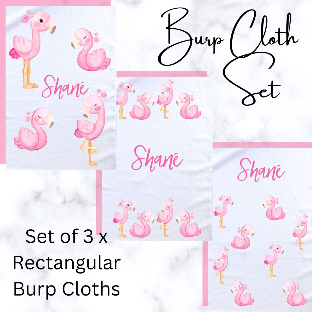 Flamingo Burp Cloth Set