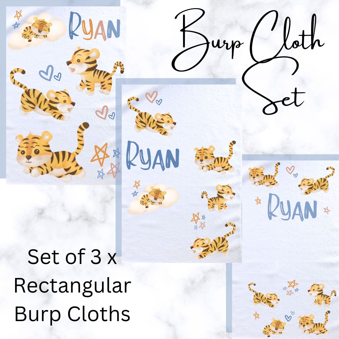 Tiger Burp Cloth Set