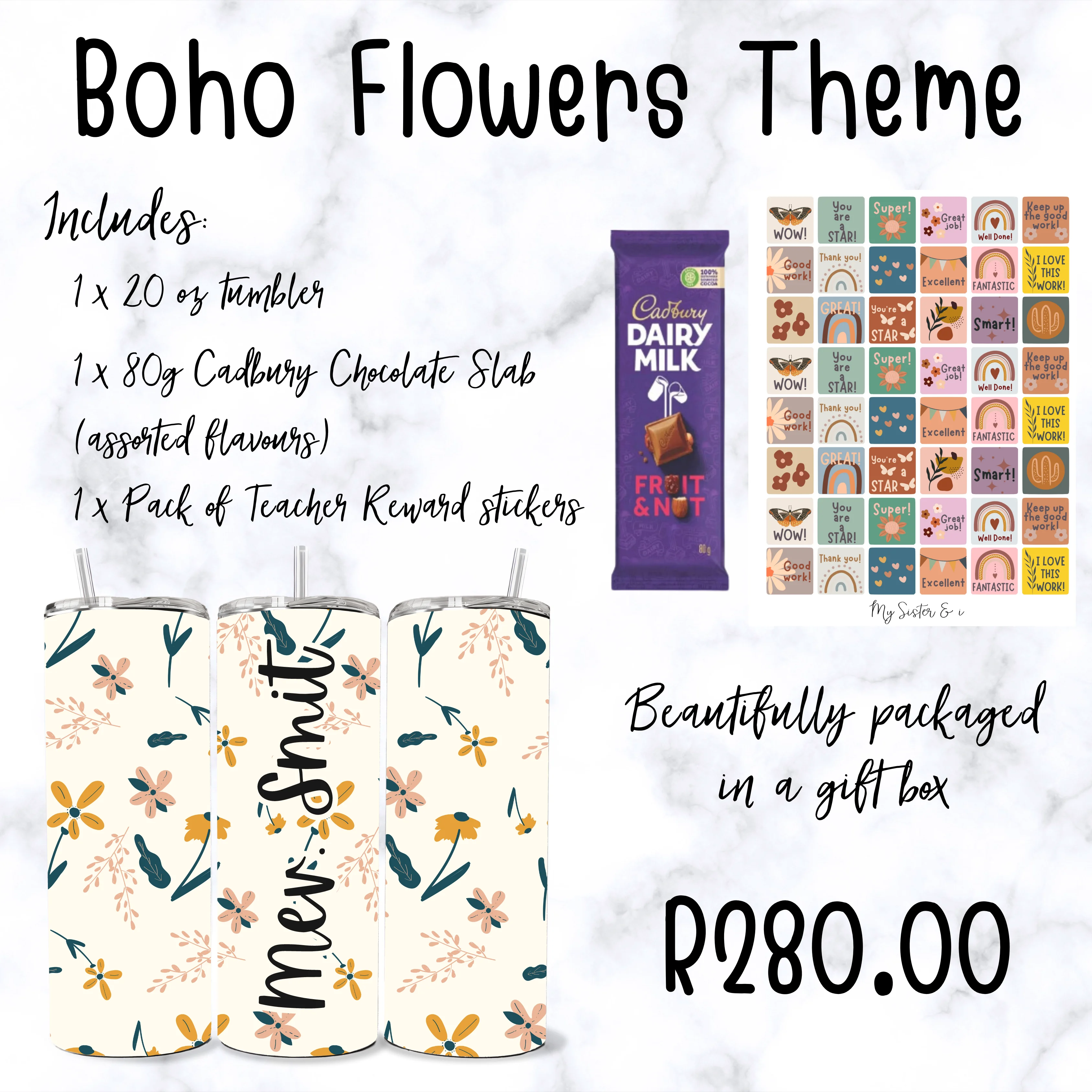 Boho Flowers Theme Gift Box