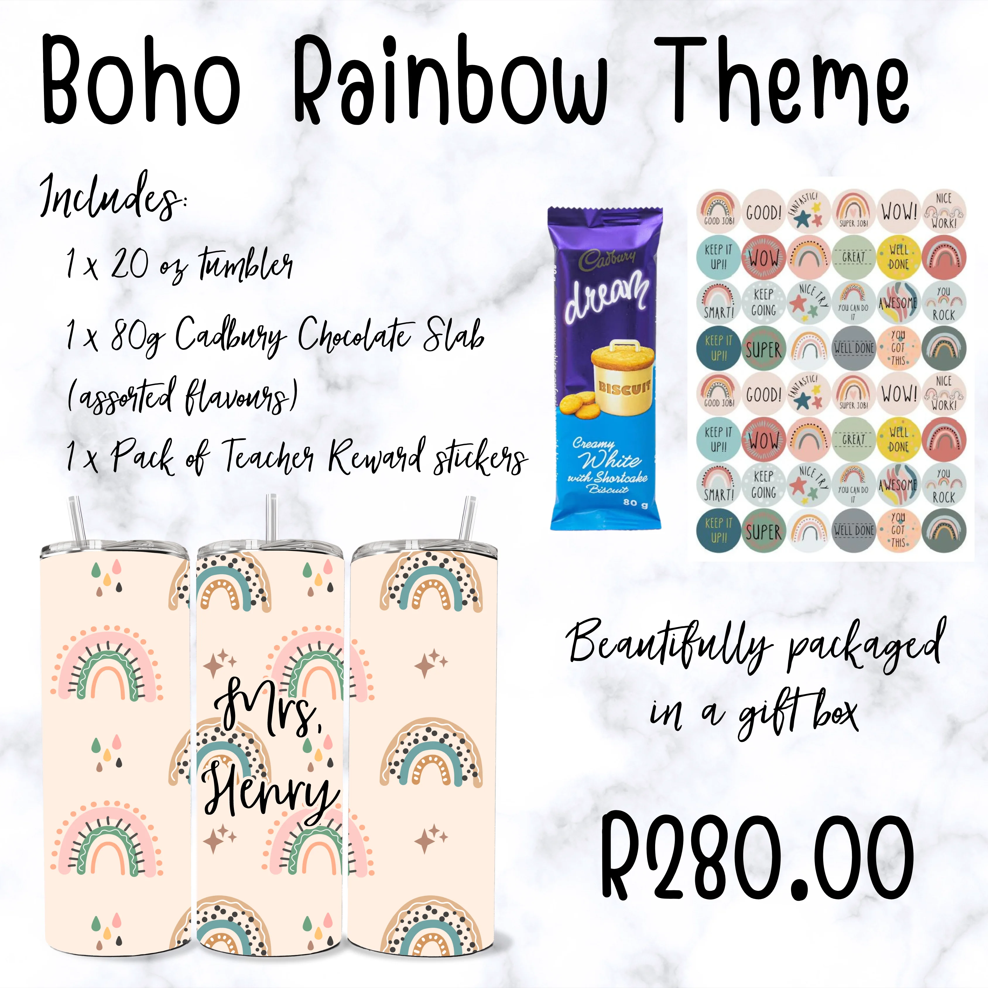 Boho Rainbow Theme Gift Box