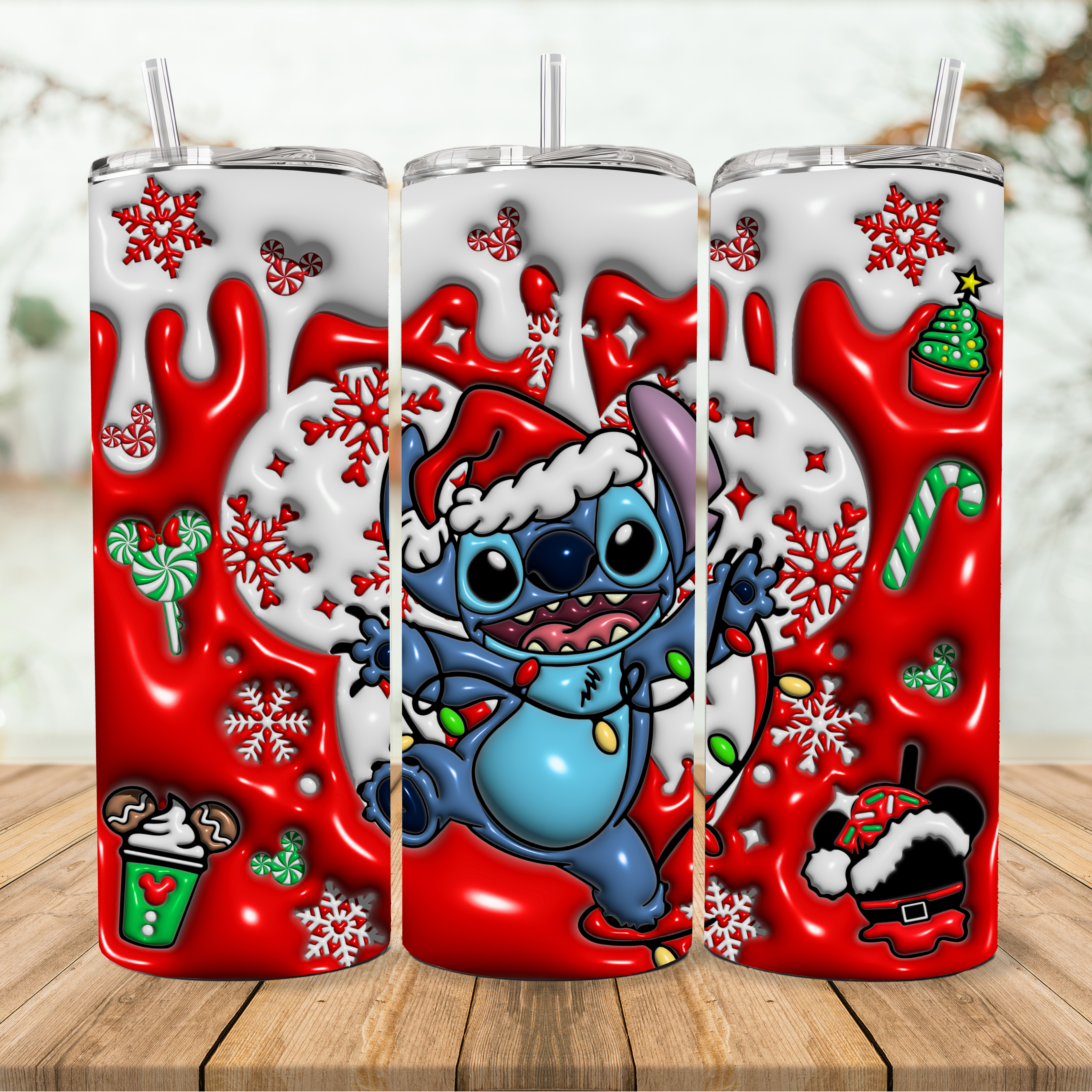 Santa Hat Stitch Christmas Tumbler