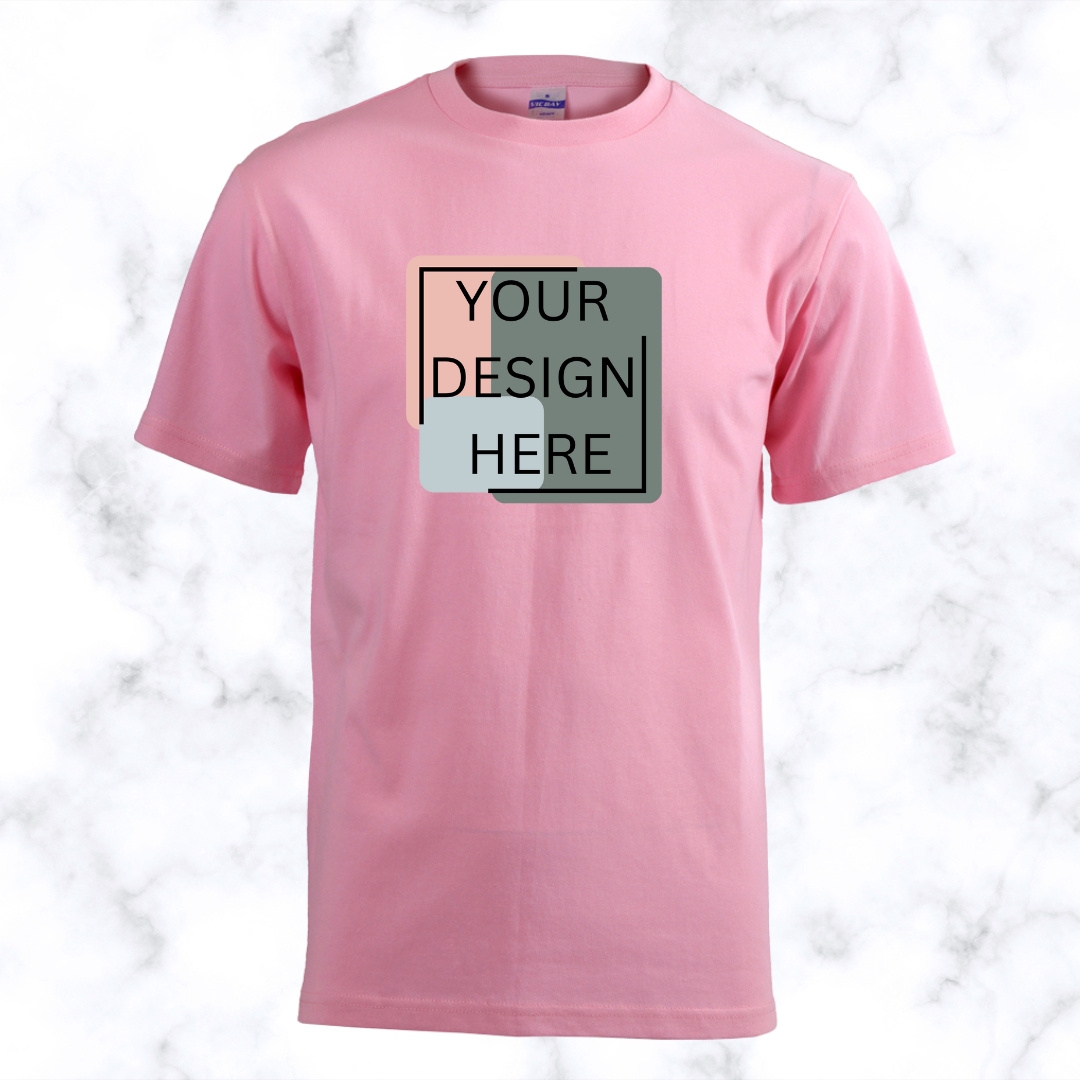 Unisex Heavyweight T Shirt Custom Printed small baby pink lz