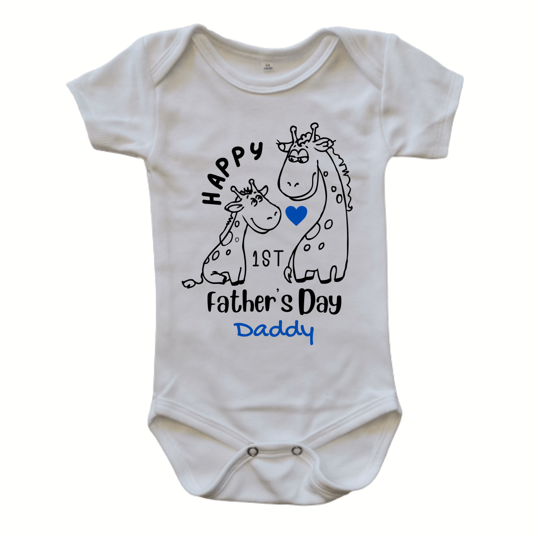 First Father's Day Giraffe | Custom Printed Onesie